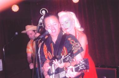 Buddy and Suzy on the double neck. Chris Sprague in background.