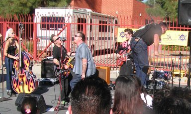 Tearin it Up with Crash and Rory Justice at Moon Eyes Xmas Party.